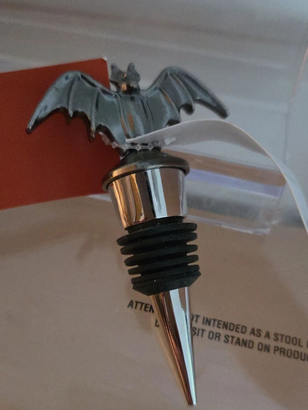 Bat Wine Bottle Stopper NWT - Gothic Home Party Accent